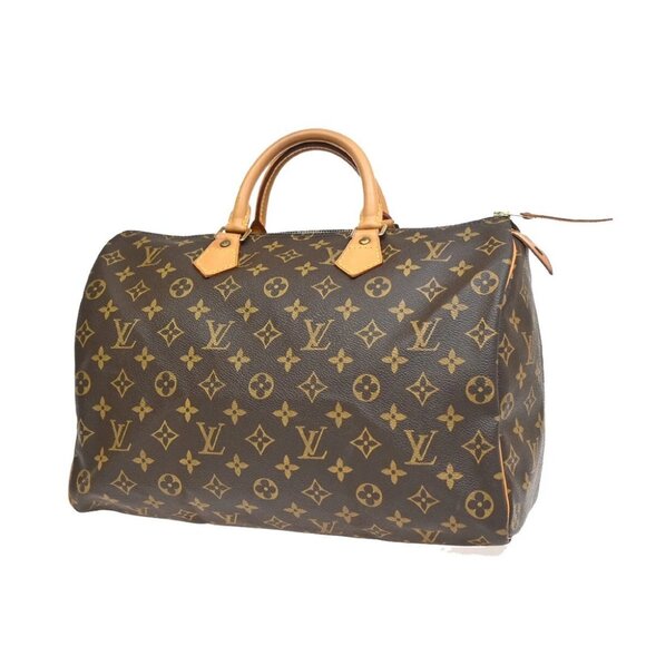 LOUIS VUITTON Speedy 35 Travel Hand Bag Monogram Leather Brown - Picture 1 of 16
